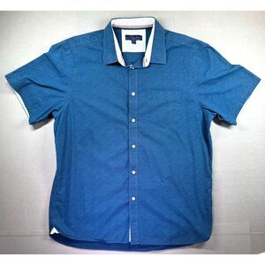 International Report‎ Shirt Mens XXL Birds Blue Short Sleeve Casual Nautical
